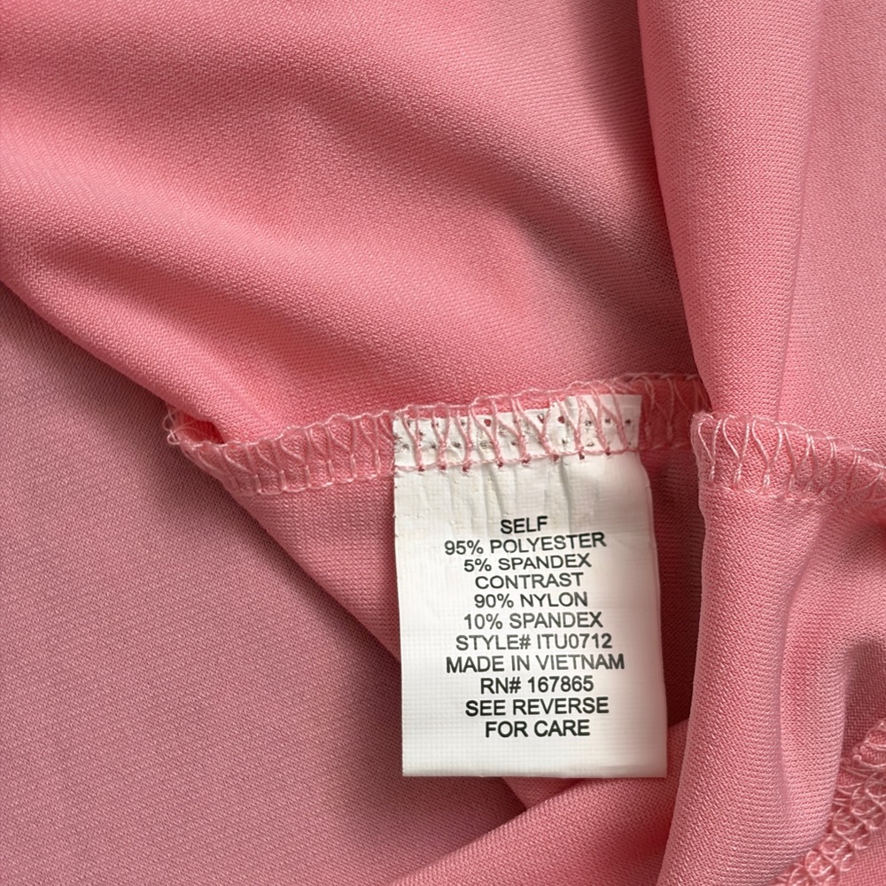NWT NY Collection Lace Puff Sleeve Blouse Top Pink Romantic Petite Small PS - Picture 11 of 12